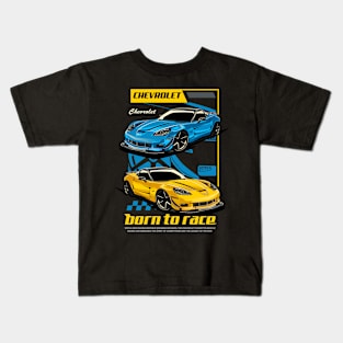 C6 Corvette Born to Race Kids T-Shirt